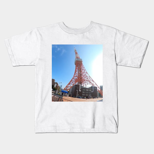 Tokyo Tower Kids T-Shirt by tokyopaul360